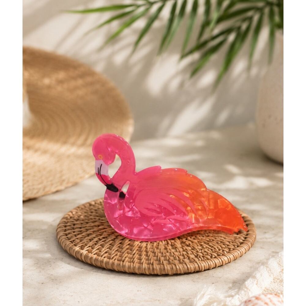 Acetate Pink Flamingo Hair Claw Clip New